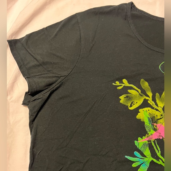 EUC JMS Hummingbird Graphic Black T-Shirt Women’s 4XL Glitter Embellishments - Picture 5 of 8